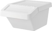 Opbergbox Met Deksel - Afvalbak - Papierbak - Stapelbak - Makkelijk Sorteren - Wit - 37 Liter - Kleding Opbergbox - 55x41x28 CM