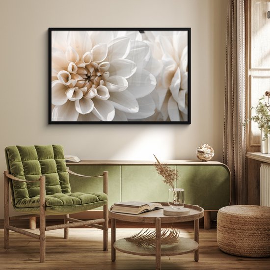 Fotolijst incl. Poster - Bloemen - Wit - Natuur - 120x80 cm - Posterlijst