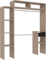 Concept-U - Uitbreidbare houten kleedkamer met 2 kasten, 4 planken en 1 lade ELYSEE