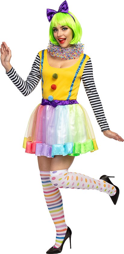 FUNIDELIA Deluxe Clown kostuum voor vrouwen - Maat: XL - Geel