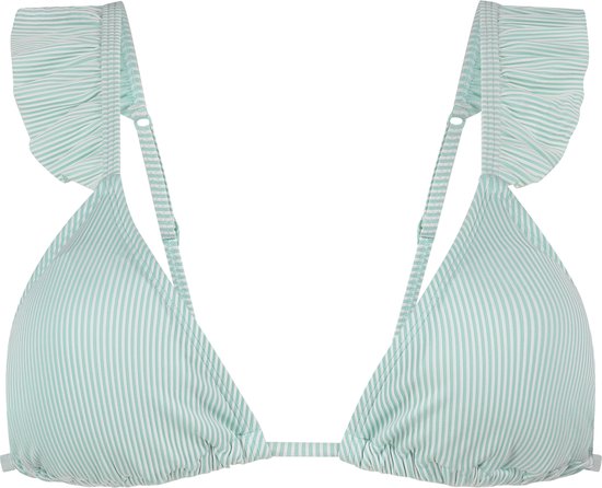 Hunkemöller Fiji rib triangle Dames Bikinitopje - Blauw - Maat 2XL