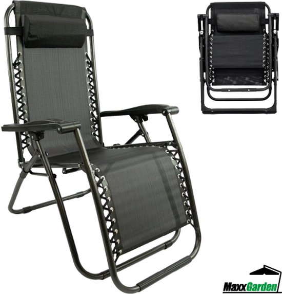 MaxxGarden Opvouwbare Tuinstoel - Ligstoel - Campingstoel - Ventilerend en weerbestendig - Draagvermogen tot 150 kg