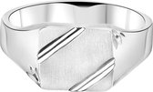 Chevalière homme argent mat / brillant