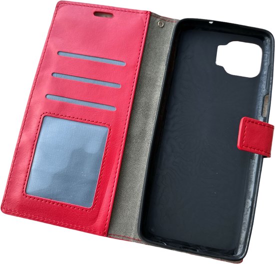 Bookcase Rouge Adapté pour Motorola Moto G 5G Plus - étui portefeuille - ZT Accessoires