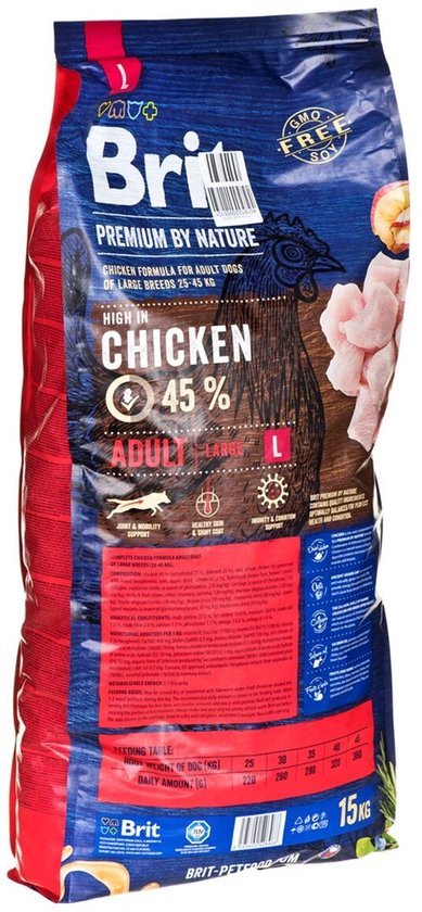 Voer Brit Nature Adult Large Volwassen Kip 20-40 Kg 15 kg
