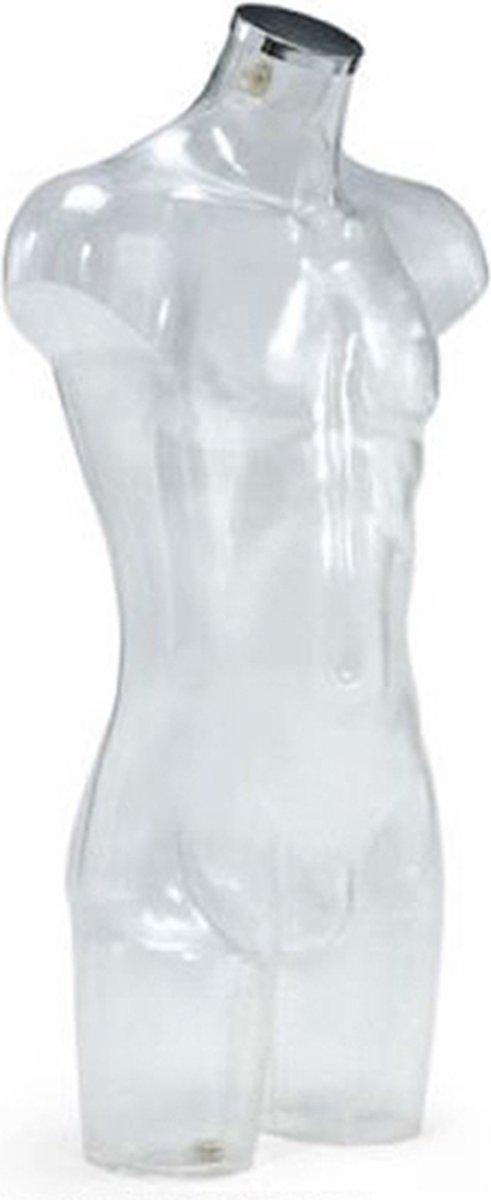 Gruppo Corso Paspop Heren Torso Transparant - Chromen Dop - Mannequin