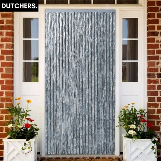 Dutchers.® Deurgordijn - Deurhor - Kattenstaart Vliegengordijn - Deurgordijn - Vliegengordijn - Insectengordijn - Grijs - 100x230 Cm van Dutchers — afbeelding 4