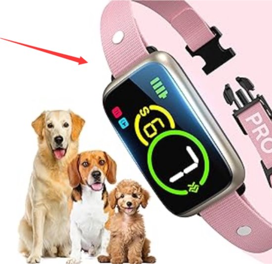 Maxipets ® Anti Blafband PRO - Blafband voor honden - Halsband hond - Trainingsband - Anti blaf apparaat - Zonder schok - Kleine en grote honden - Oplaadbaar - Waterdicht - Roze