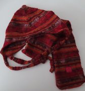 muts + sjaal - Meisjes - Rode tinten - Maat 54
