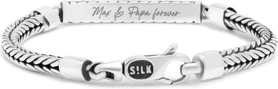 SILK Jewellery - Zilveren Armband - Zipp - 745.21 - Maat 21,0