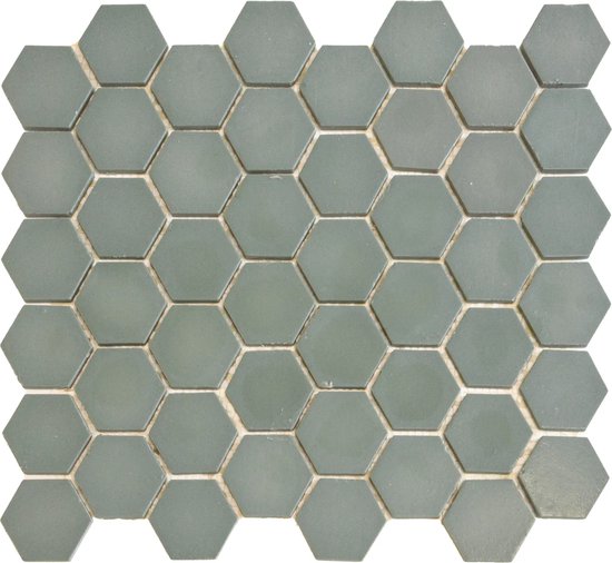 The Mosaic Factory - Valencia Hexagon - Wandtegels -Tegels - 27,8x32,5x0,5cm - Khaki mat - 1 m²/10 vellen