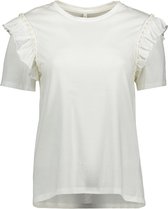 Only T-shirt Onllucy S/s Pearl Top Cs Jrs 15337704 Cloud Dancer/pearl Dames Maat - S