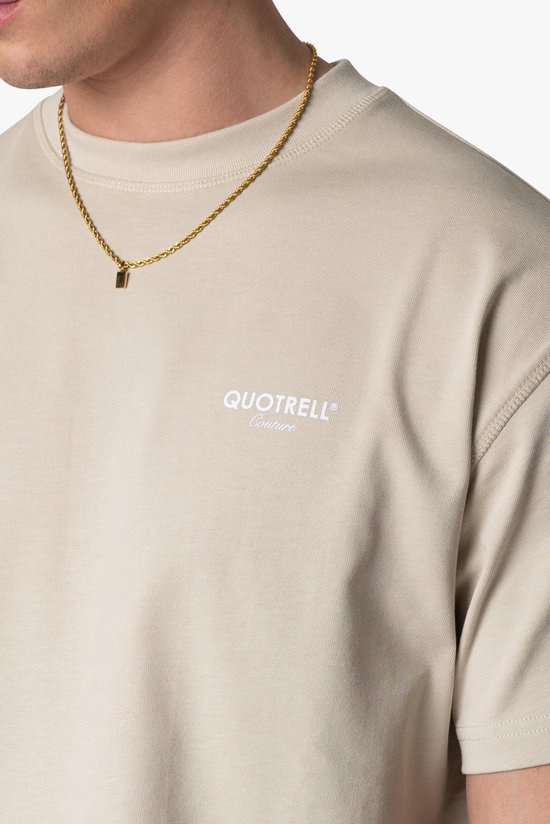Quotrell Couture - SARASOTA T-SHIRT - BEIGE/OFF WHITE