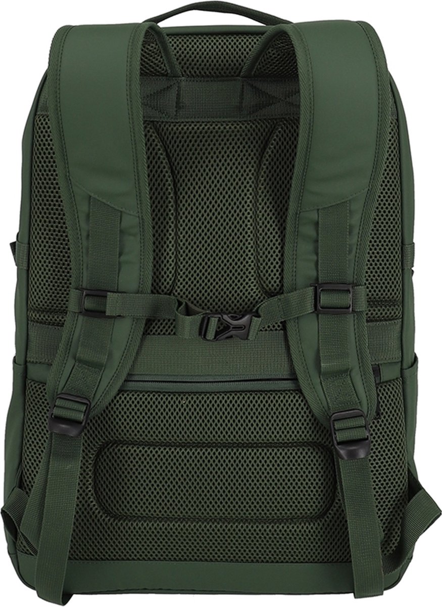 Travelite Basic Backpack – Waterafstotende Rugzak 28L met Laptopvak - Olive green – foto 3