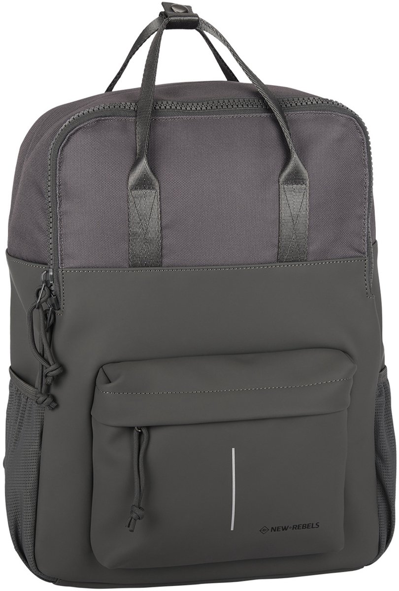 New Rebels Bruce Chicago Antraciet 17L Rugzak Waterafstotend Laptop 14