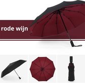 Actania Windproof Paraplu - Opvouwbaar - Moderne Stormparaplu - Stormproef - Automatisch Uitklapbaar - Umbrella - Wijn Rood