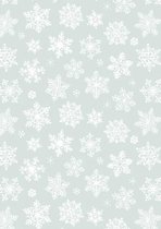 Kerst cadeaupapier Sneeuwkristallen Mintgroen K691661/10 - Toonbankrol breedte 70cm - 200m lang