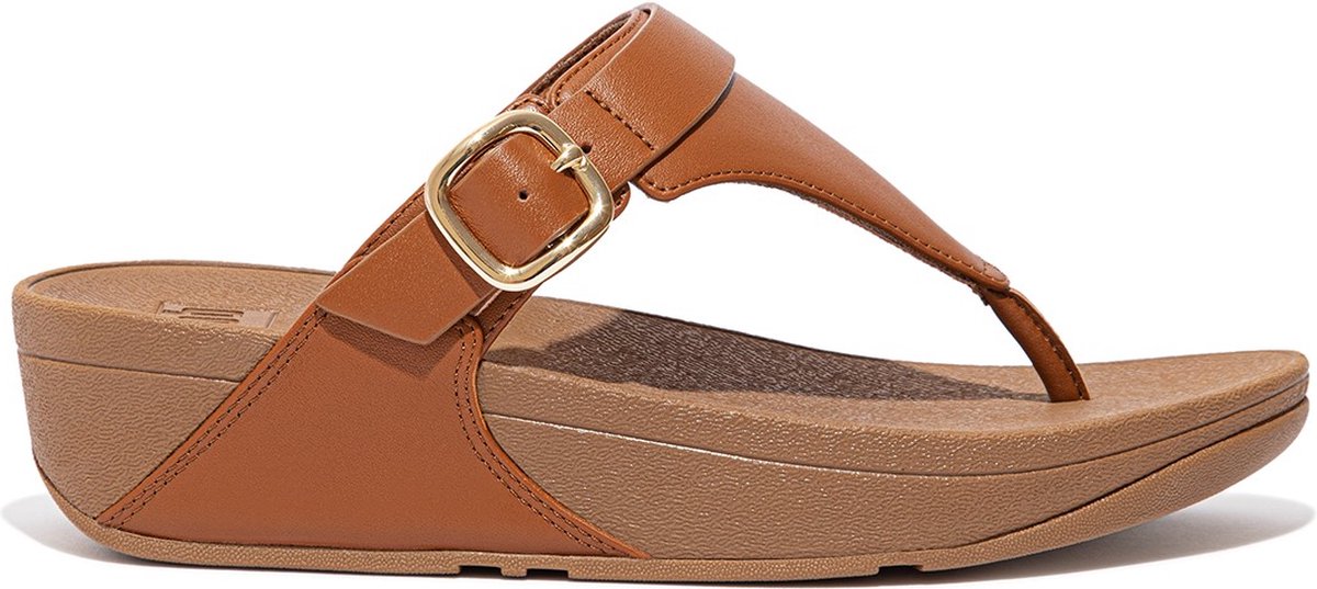 FitFlop Lulu Adjustable Toe Post - Leather BRUIN - Maat 41