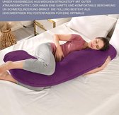 Borstvoedingskussen,zijslaapkussen, Katoen -pregnancy pillow, support pillow 65*125cm - J Shape