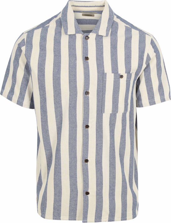 Anerkjendt - Short Sleeve Overhemd Leon Blauw - Heren - Regular-fit