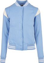 Urban Classics Vest College Sweat Jacket Tb2618 Clearwater Whitesand Dames Maat - L