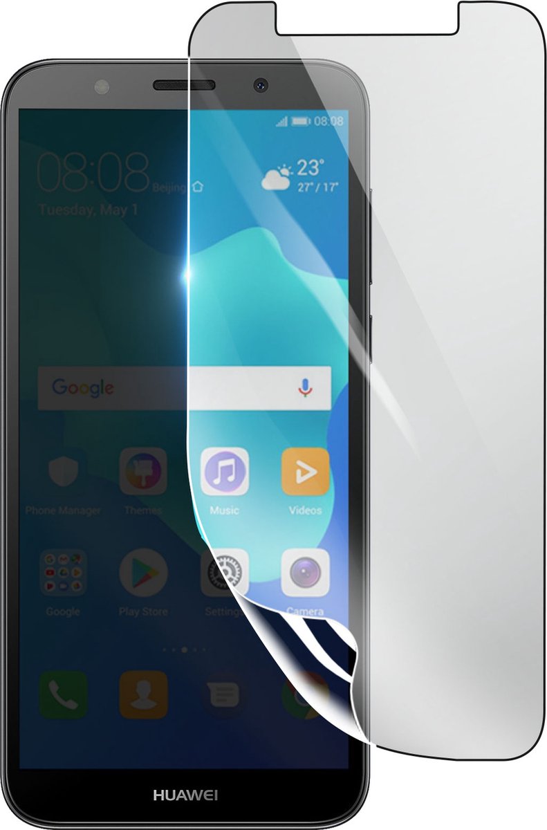 3mk, Geschikt voor Huawei Y5 2018, Schokbestendige Hydrogel Screenprotector, Transparant