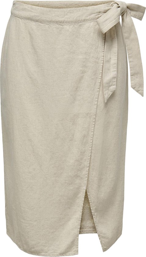 Jacqueline de Yong Rok Jdysay Mw Linen Midi Wrap Skirt Wvn 15321187 Oatmeal/melange Dames Maat - XL
