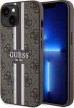 Guess iPhone 15 Backcover hoesje 4G printed stripes – Bruin