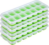 Minismus IJsblokjesvorm met Deksel Siliconen 6-Pack - BPA Vrij- Babyvoeding Bewaarbakjes - ijsvormpjes Groen - Baby Voeding Benodigdheden