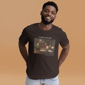 Caravaggio 'Het Avondmaal in Emmaüs' ("Supper at Emmaus") Beroemd Schilderij T-Shirt | Unisex Klassiek Kunst T-shirt | Wit | XL