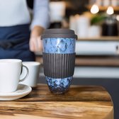Simple Solutions Koffie To-Go Mok Blauw - 350ml - Cafeïne - Onderweg - Werk - Auto - Hersluitbaar - Duurzaam