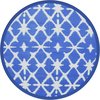 vidaXL - Buitenkleed - Ø120 - cm - polypropeen - blauw - en - wit