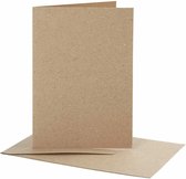 Cartes et enveloppes, dimension carte 10,5x15 cm, dimension enveloppes 11,5x16,5 cm, naturel, 10sets