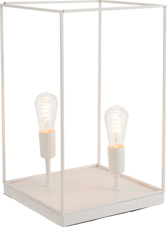 J-Line Rechthoekige Frame tafellamp - metaal - wit - large - woonaccessoires
