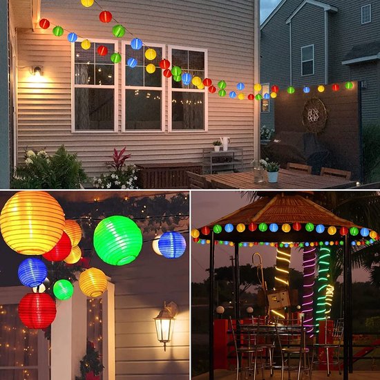 LED - Zomerlichtketting - Lampion - 6-10 meter - Gekleurde Sfeerverlichting