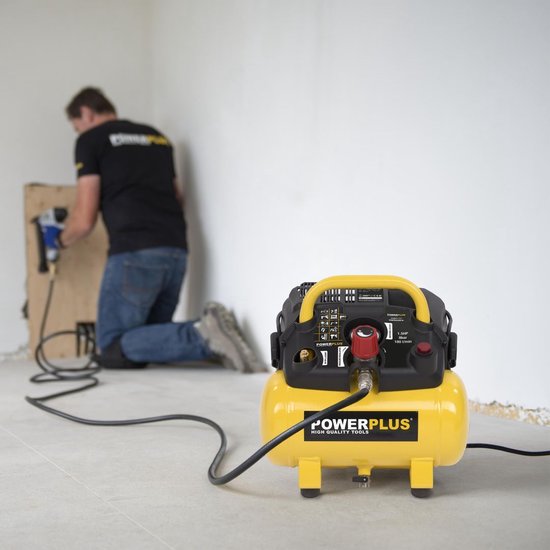 Powerplus POWX1721 Compressor - Luchtcompressor - 1100W - 8 bar - Olievrij - 6L tankinhoud — afbeelding 2
