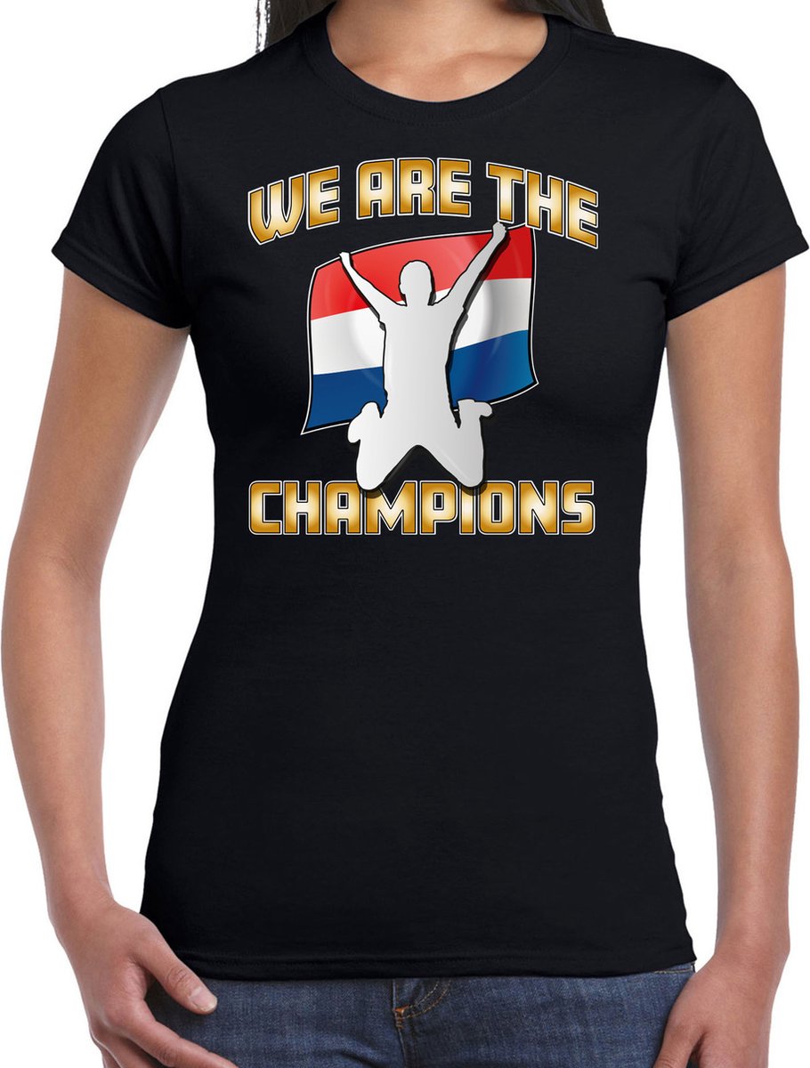 Bellatio Decorations Verkleed shirt voor dames - Nederland - zwart - voetbal supporter - themafeest XL