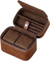 Dubbele Horloge Travel Case Storage Organizer voor 2 Horloges | Stoere Draagbare Bescherming Met Rits - Past op horloges tot 50 mm Cigar case