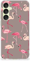 Cover Case Geschikt voor Samsung Galaxy A35 Smartphone hoesje Flamingo