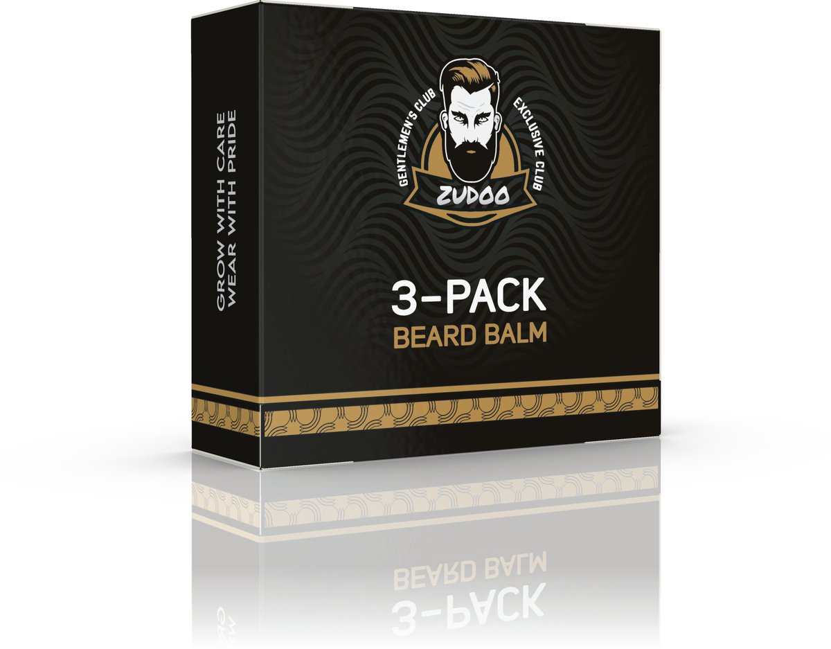 Goedkoopste Zudoo's - 3-Pack Baard Balsems - Vanilla - Orange - Sandalwood - Baardverzorging - 3 stuks