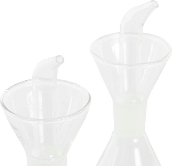 Olie en azijnset DKD Home Decor 200 ml 19,5 x 10 x 23,5 cm Metaal Transparant 2 Stuks Borosilicaatglas