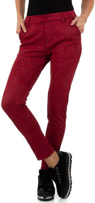 Stretchy sterren broek rood S