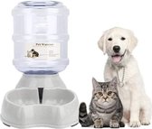 Automatische voer- en waterdispenser voor katten en honden, automatische voer- en waterdrinkerset voor kleine dieren, hondenbak, 3,8 liter PBA-vrij