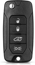 XEOD Klap Autosleutelbehuizing - sleutelbehuizing auto - sleutel - Autosleutel 4 Knops / Geschikt voor: JEEP Renegade