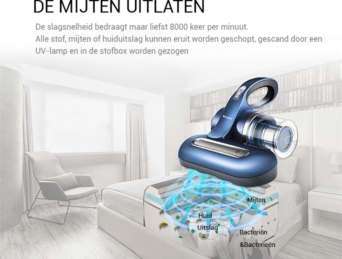 Ultrasone Draadloze Matrasreiniger met UV-technologie - afbeelding 3