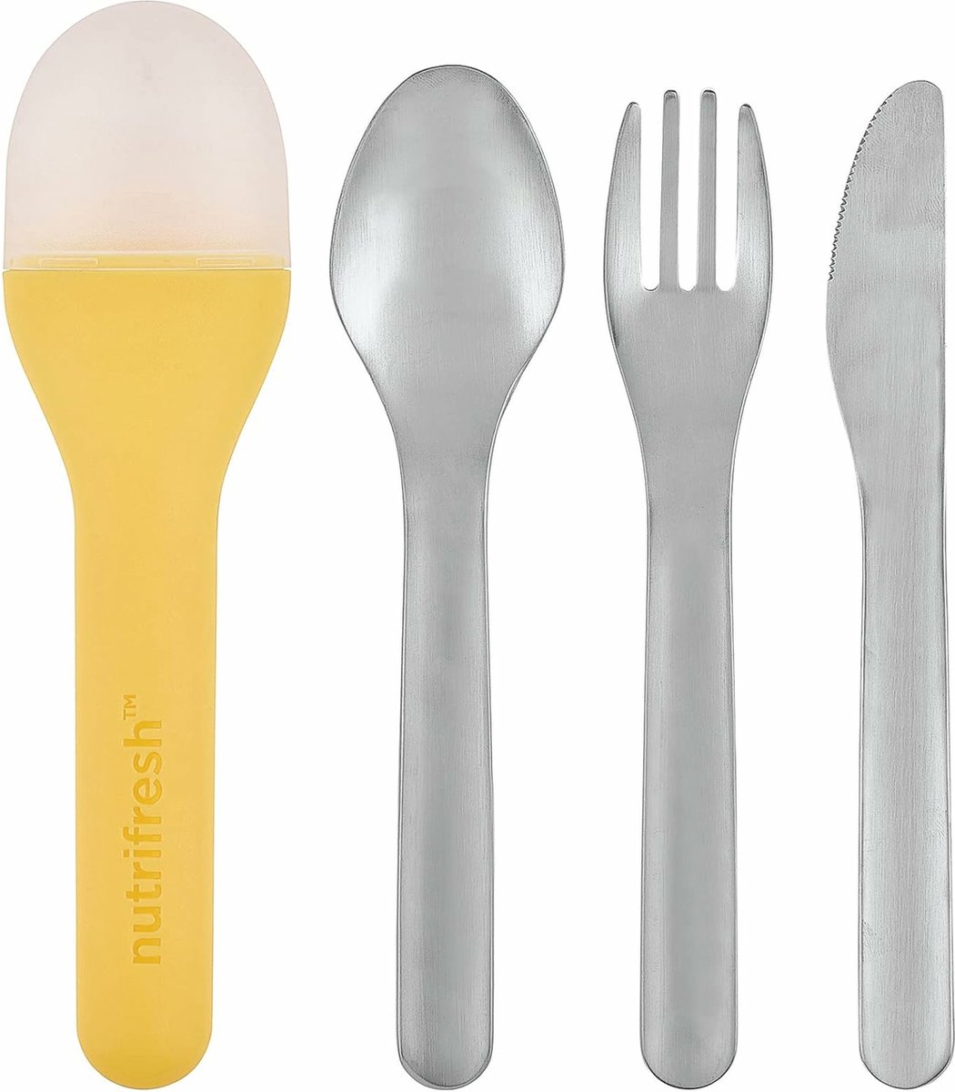 Reisbestekset Bestek Bestekset, campingbestekset 3-delig RVS - Inclusief Houder - Lichtgewicht - 18 x 4,7 x 2,8 cm - 4 Setjes