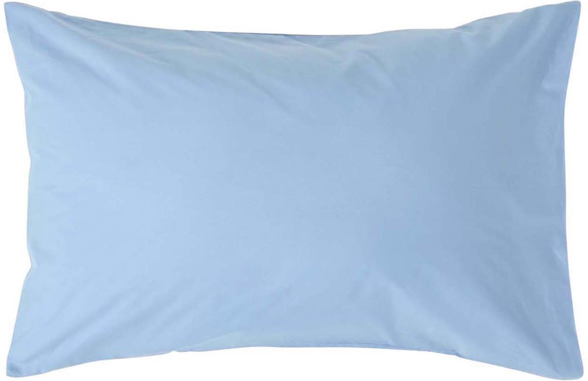 Homescapes Kussensloop 50x75 cm – Blauw – 100% Egyptisch Perkal Katoen – 200 TC