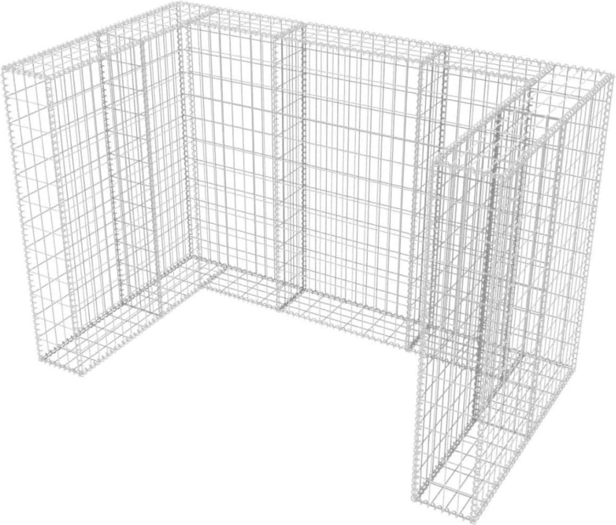 Dailysupplies Kliko Ombouw Dubbel Containerberging voor 2 Containers Weerbestendig Ijzer Exclusief Stenen