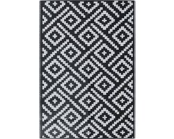 vidaXL - Buitenkleed - ARAKIL - 160x230 - cm - PP - wit - en - zwart