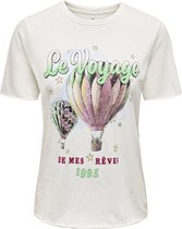 Only T-shirt Onllucy Life Reg S/s Top Box Jrs 15307412 Cloud Dancer/voyage Dames Maat - L